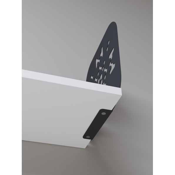 Полка навесная 22х70х22 см из ЛДСП Антрацит - Белая -
                                                        Фото 2